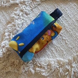 Doggy DOO Doggy Poo Bag Blue and Yellow Disney Winnie The Pooh Handsewn Pouch
